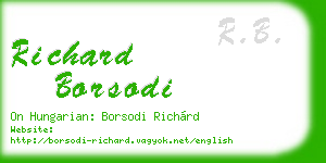 richard borsodi business card